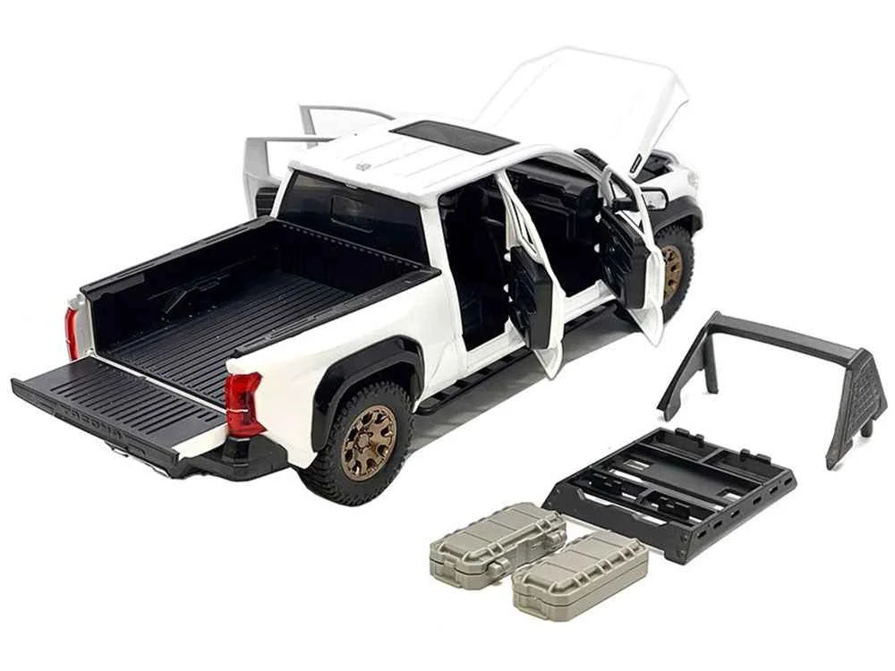 2024 Toyota Tacoma Trailhunter Edition Pickup Truck White Metallic 1/24 Diecast Model Car - Unbranded