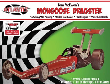 Atlantis Models 1120 Tom McEwen Rail Dragster Snap 1/32 Scale Model Kit Snap