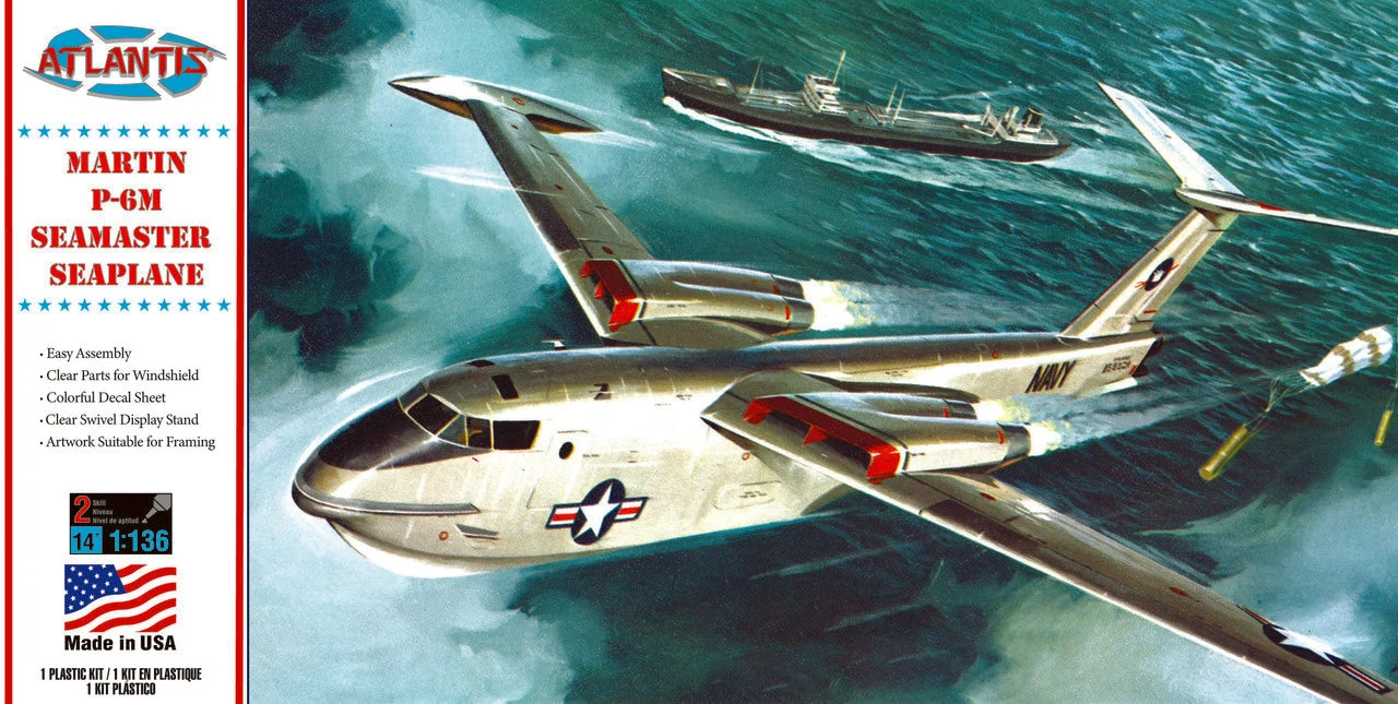 Martin P6M Seamaster 1/136 Scale Plastic Model Kit - Atlantis Models