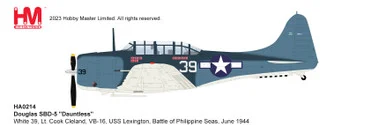 US Navy Douglas SBD-5 'Dauntless' White 39 Lt. Cook Cleland VB-16 USS Lexington Battle of Philippine Seas June 1944 HA0214 1:32