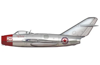MIG-15bis Red 25, Chinese People's Volunteers Air Force, North Korea, 1950s HA2418b 1:72