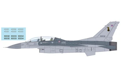 F-16B "Royal Thai AF" (w/ decals for 3 planes) HA38076 Scale 1:72