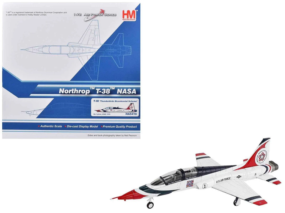 Northrop T-38 NASA Aircraft "#1 Thunderbirds Bicentennial Scheme" (1976) United States Air Force "Air Power Series" 1/72 Diecast Model by Hobby Master