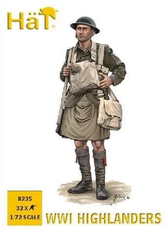 HaT Industrie 8235 WWI Highland Infantry 1/72 Scale Model Kit - Hat Industries