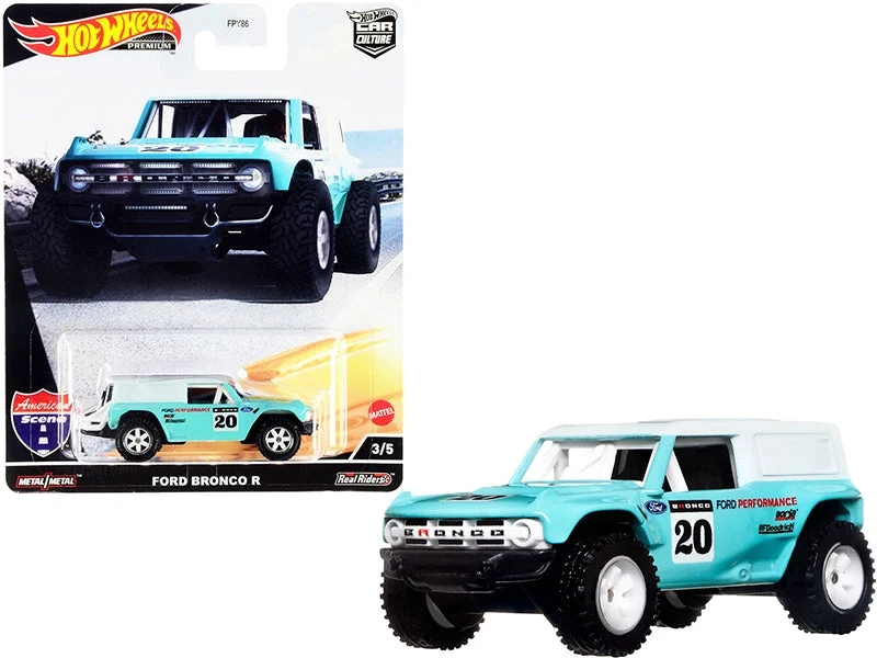 Ford Bronco R #20 Turquoise with White Top "American Scene" "Car Culture" Series Diecast Model Car by Hot Wheels - Hotwheels