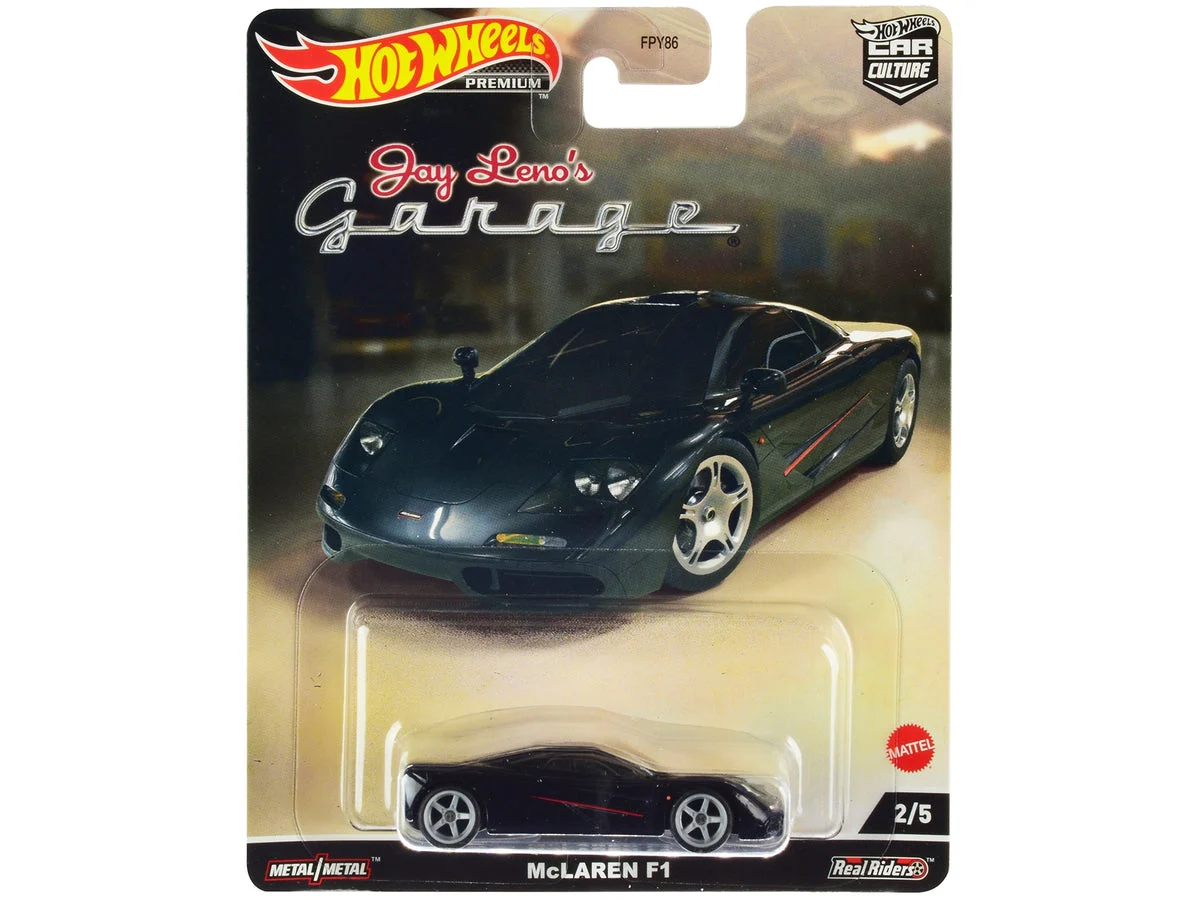 McLaren F1 Black with Red Stripes "Jay Leno's Garage" Diecast Model Car by Hot Wheels - Hotwheels