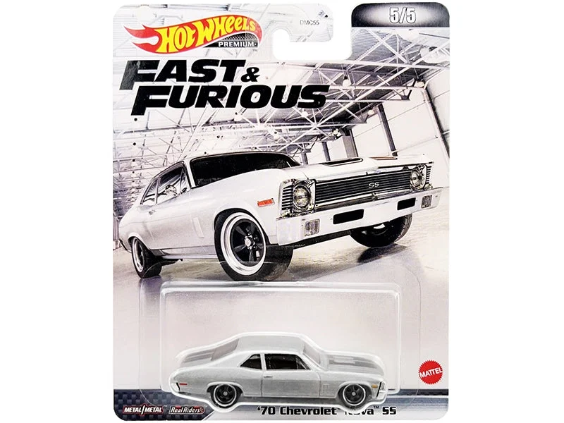 1970 Chevrolet Nova SS Silver Metallic with Black Stripes "Fast & Furious" Series Diecast Model Car by Hot Wheels - Hotwheels