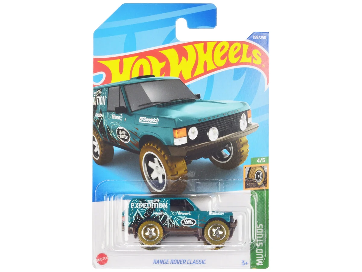 Land Rover Range Rover Classic Teal with White Graphics "Hot Wheels Expedition" "Mud Studs" Series Diecast Model Car by Hot Wheels - Hotwheels