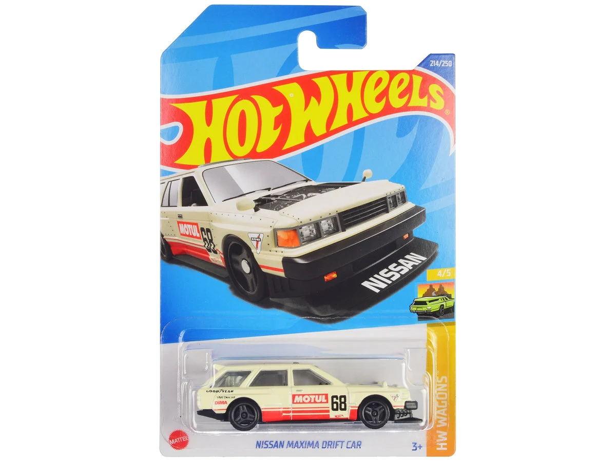 Nissan Maxima Wagon Drift Car #68 "Motul" Cream with Red Stripes "HW Wagons" Series Diecast Model Car by Hot Wheels - Hotwheels