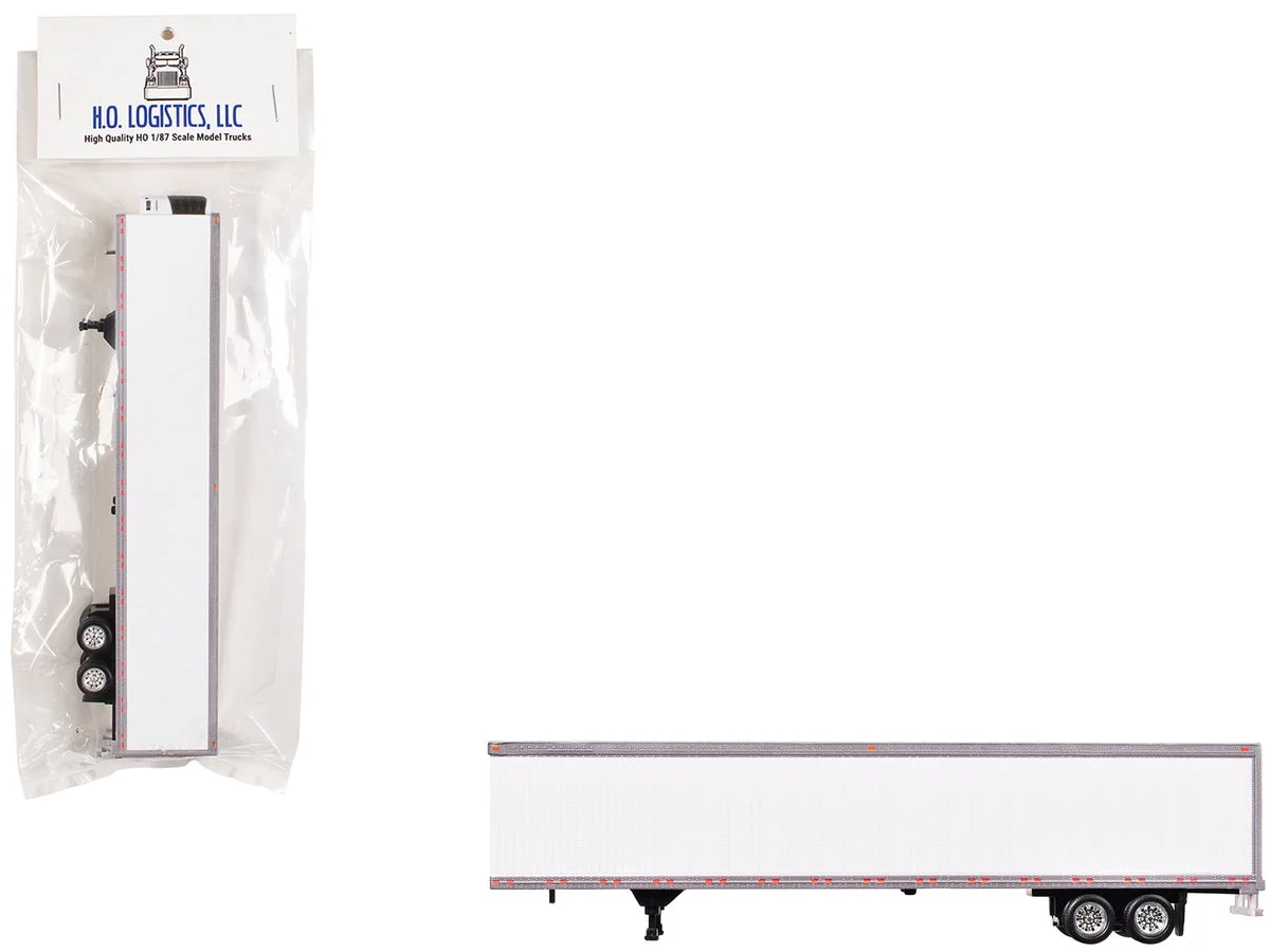 Box Trailer with Reefer White 1/87 (HO) Scale Plastic Model by HO Logistics - HO Logistics Replicas