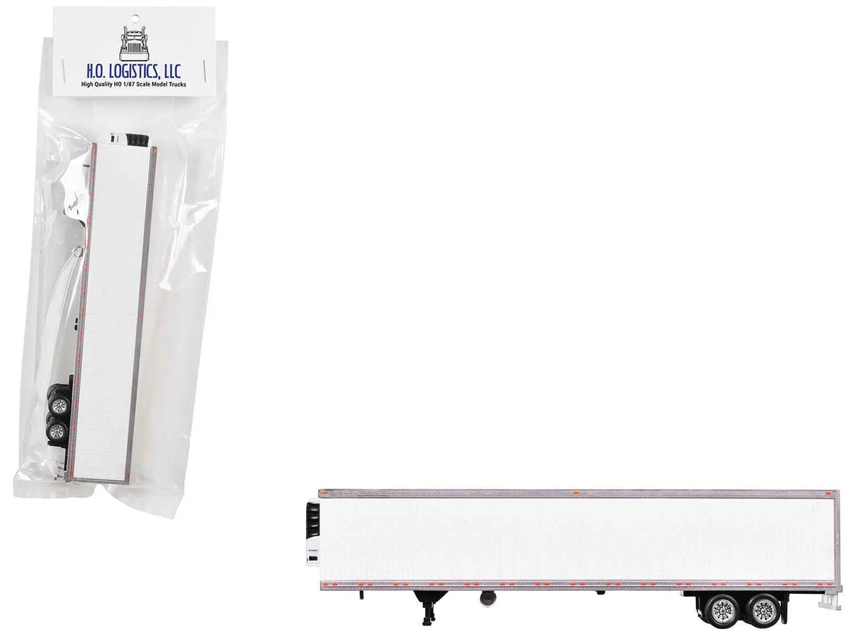Box Dry Goods Trailer White 1/87 (HO) Scale Plastic Model by HO Logistics - HO Logistics Replicas