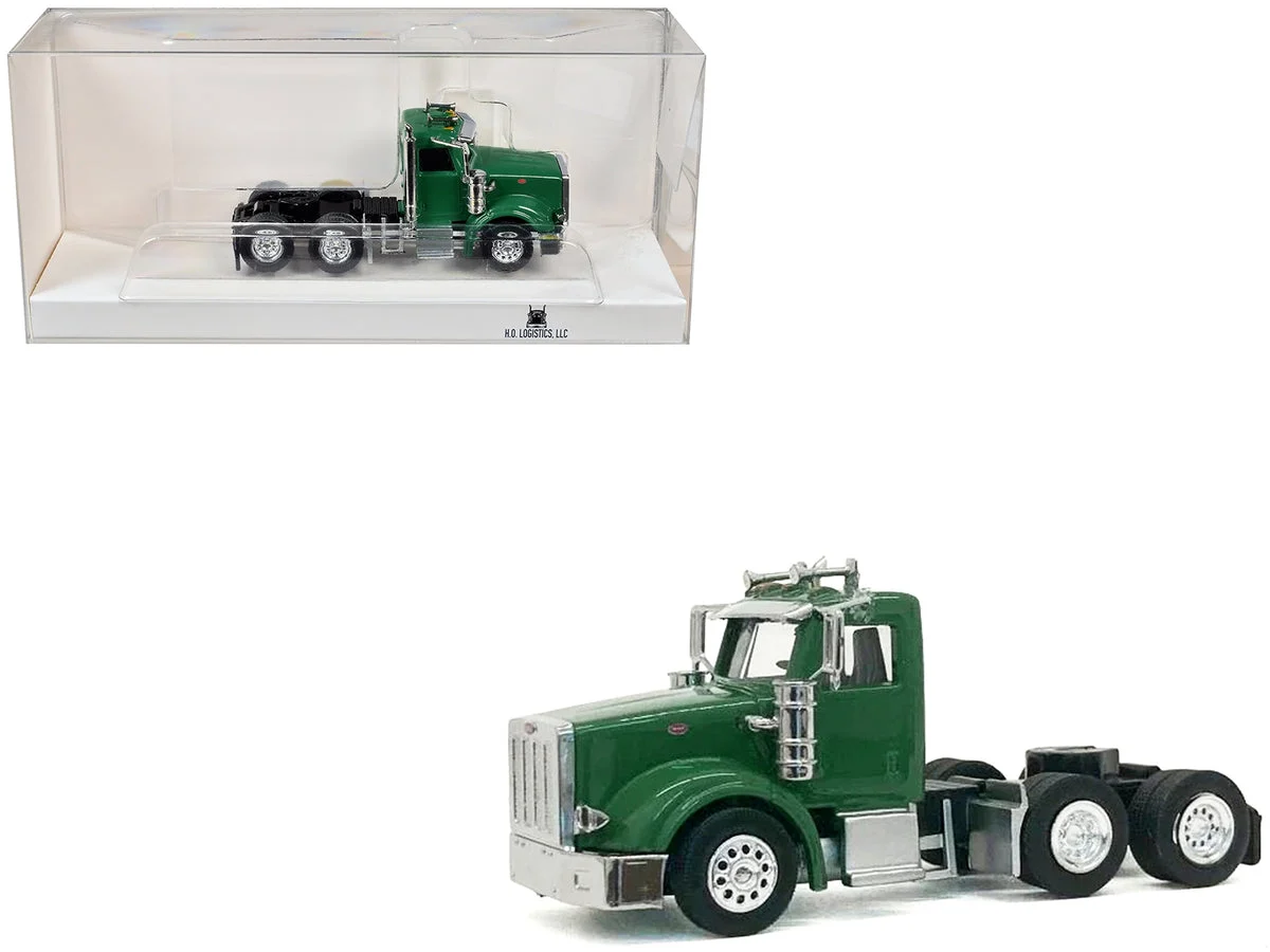 Peterbilt 367 Day Cab Green 1/87 (HO) Scale Plastic Model Car by HO Logistics - HO Logistics Replicas