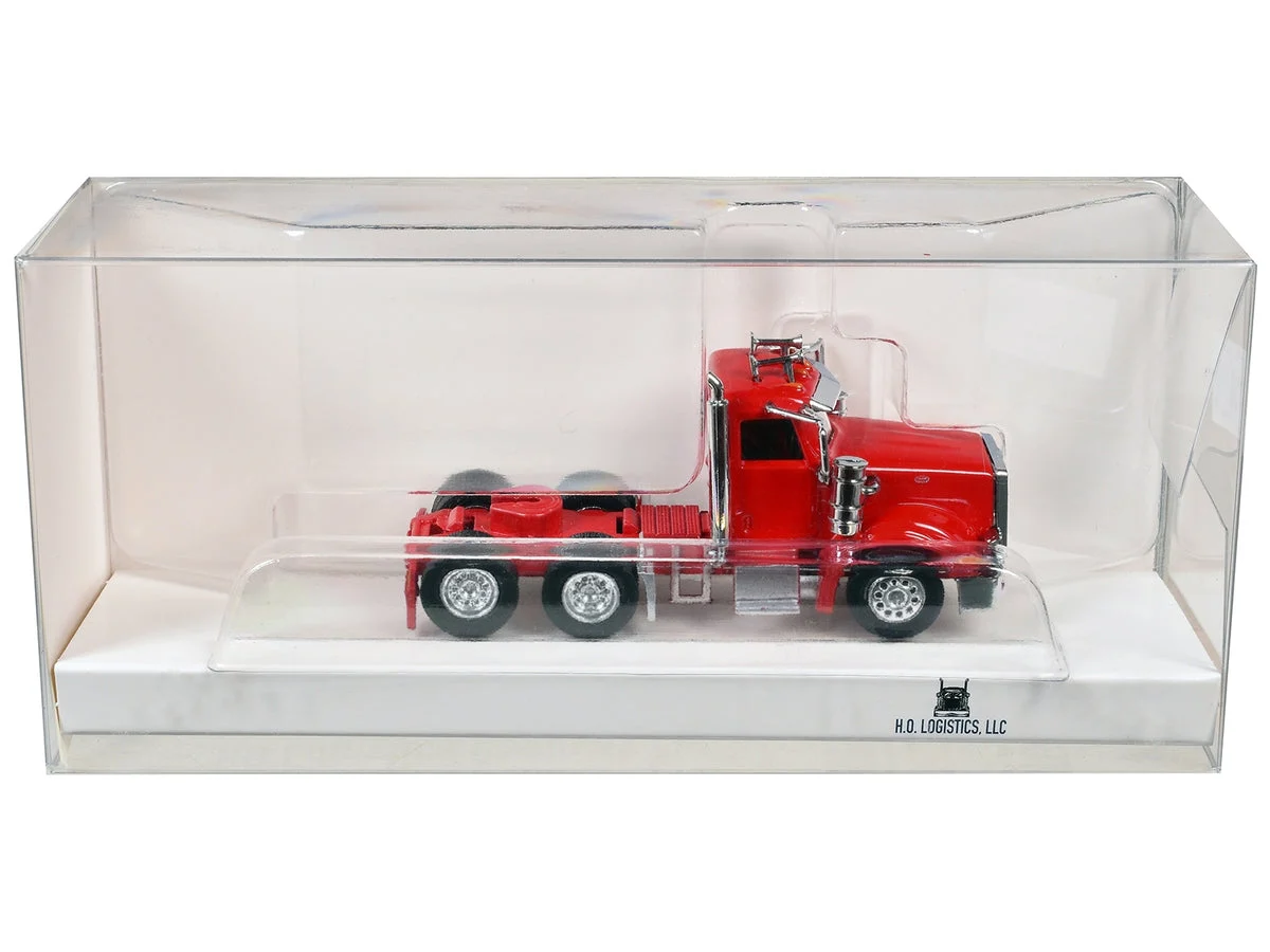 Peterbilt 367 Day Cab Red 1/87 (HO) Scale Plastic Model Car by HO Logistics - HO Logistics Replicas