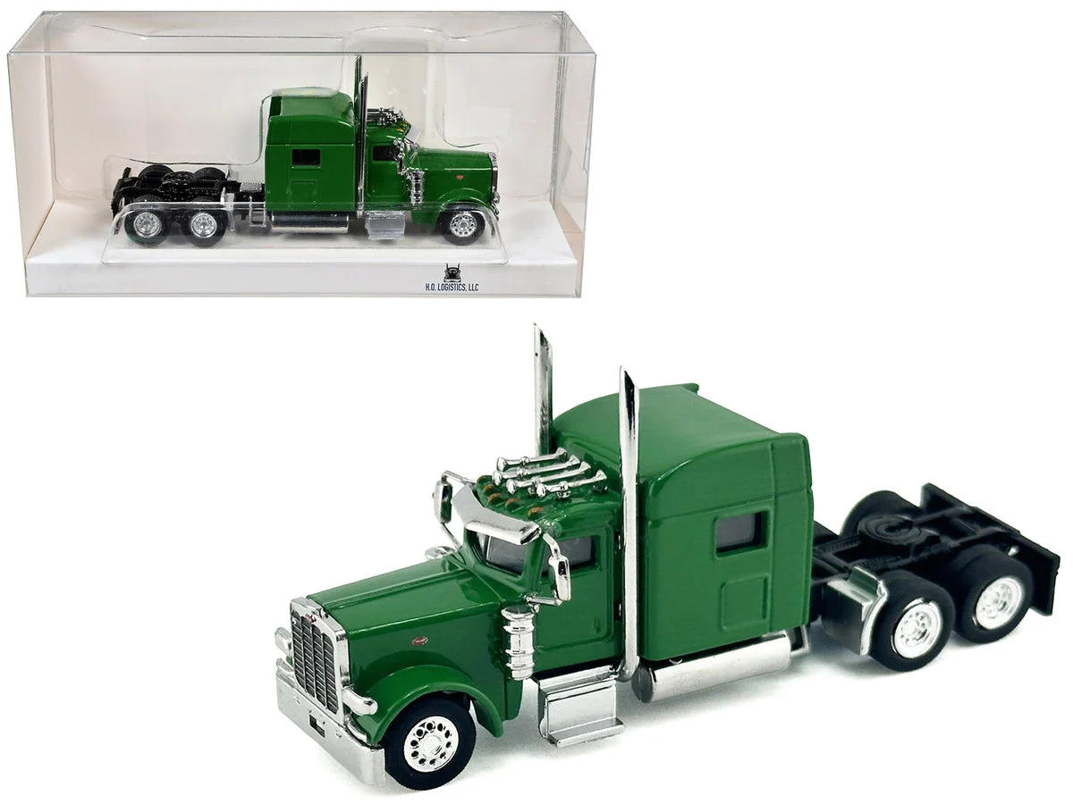 Peterbilt 389 Truck Tractor with Sleeper Cab Green 1/87 (HO) Scale Plastic Model Car by HO Logistics - HO Logistics Replicas