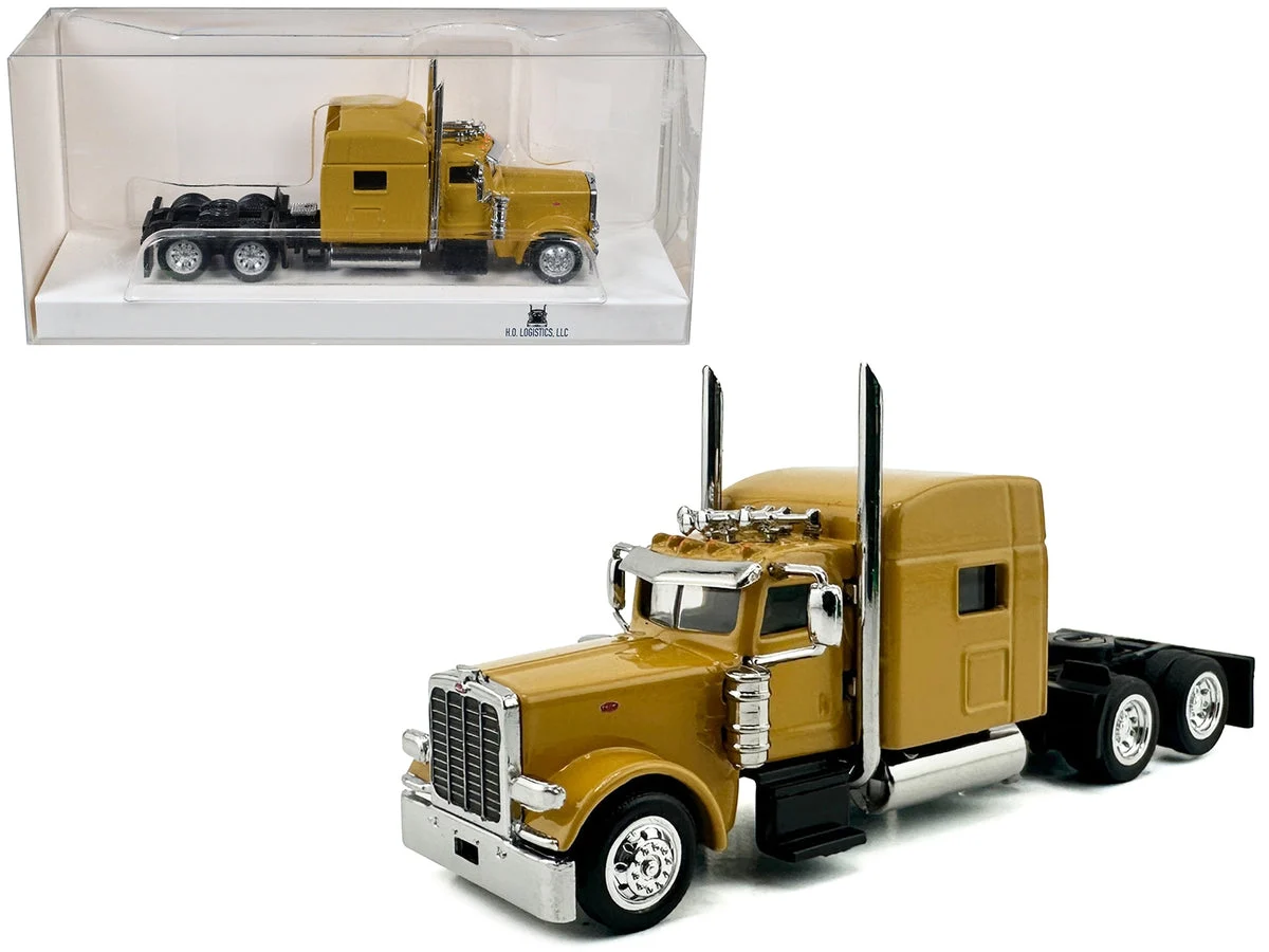 Peterbilt 389 Truck Tractor with Sleeper Cab Yellow 1/87 (HO) Scale Plastic Model Car by HO Logistics - HO Logistics Replicas