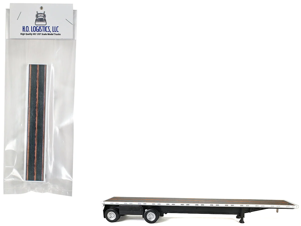 High Boy Spread Axle Flatbed Trailer White 1/87 (HO) Plastic Model Car by HO Logistics - HO Logistics Replicas