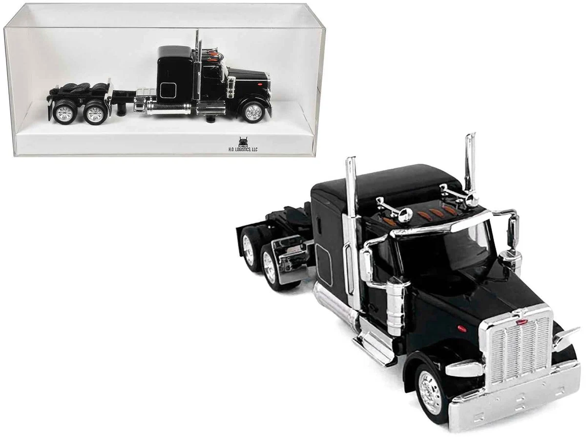 Peterbilt 589 Truck with 72 Inch Sleeper Black 1/87 (HO) Plastic Model Car by HO Logistics - HO Logistics Replicas