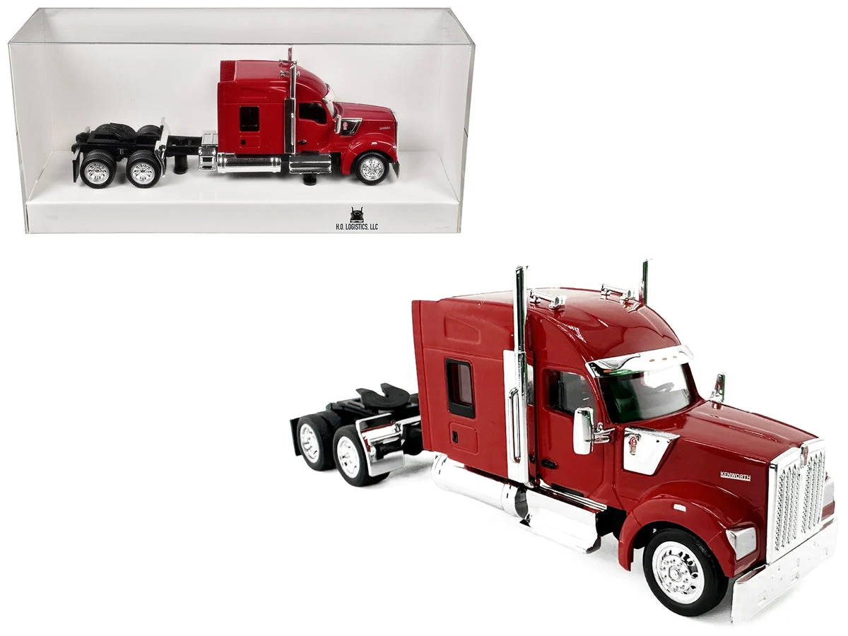 Kenworth W990 with Stand Up Sleeper Cab Red 1/87 (HO) Plastic Model Car by HO Logistics - HO Logistics Replicas