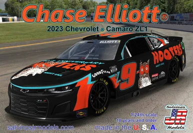 Salvinos JR Models HMC2023CEH Hendrick Motorsports 2023 #9 Hooters Driven by Chase Elliott 1/24 Scale Model Kit