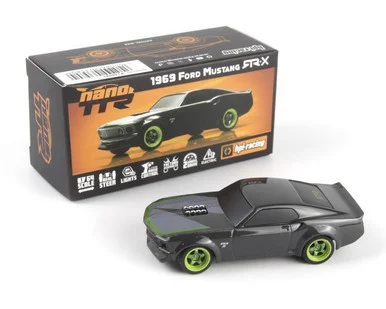 HPI 160980 Nano-TTR 1969 Ford Mustang 1/64 RTR-X Electric 2WD Micro Touring RC Car (Grey) w/2.4GHz Radio, Battery & USB-C Cable
