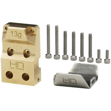 Hot Racing SXTF12CP Brass Diff Cover with SS Skid Plate SCX24
