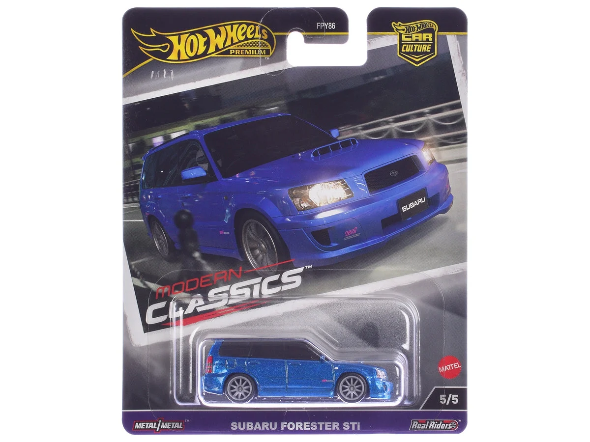 Subaru Forester STi Blue Metallic "Modern Classics" Series Diecast Model Car by Hot Wheels - Hotwheels
