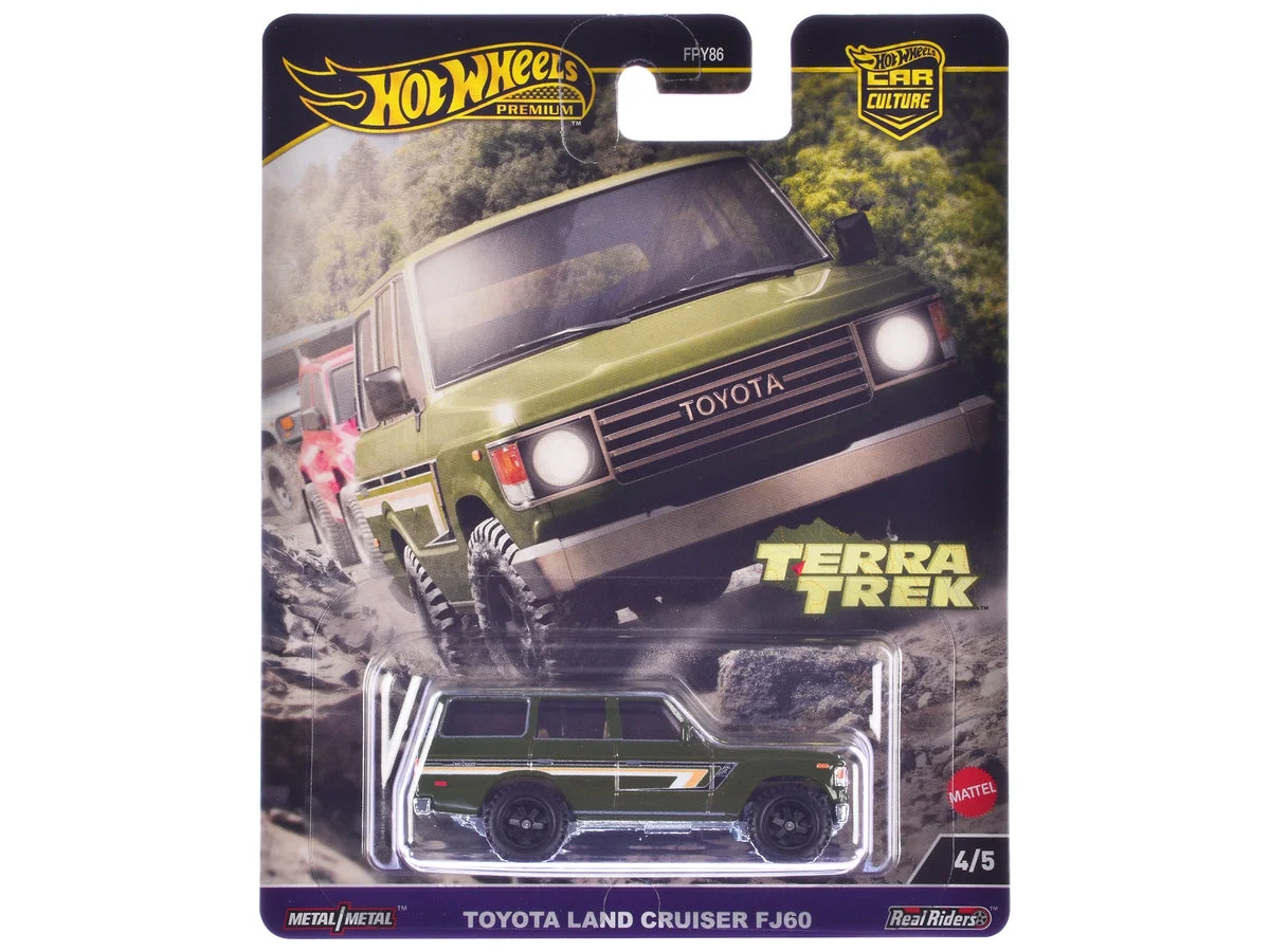 Toyota Land Cruiser FJ60 Green with Stripes "Terra Trek" Series Diecast Model Car by Hot Wheels - Hotwheels