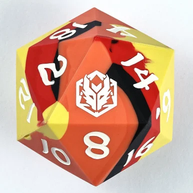 Hymgho Premium Gaming HY00424 55mm Chonk Rubber Silicone D20 - The Fire Ball