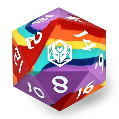 Hymgho Premium Gaming HY00426 55MM Chonk Rubber Silicon D20 - Rainbow Realms