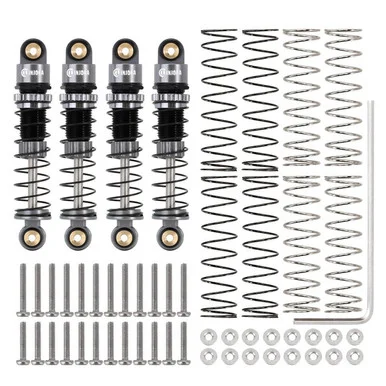 INJORA SCX24-131GL-2 39mm Grey Aluminum Threaded Oil Shocks for Axial SCX24 FMS FCX24M
