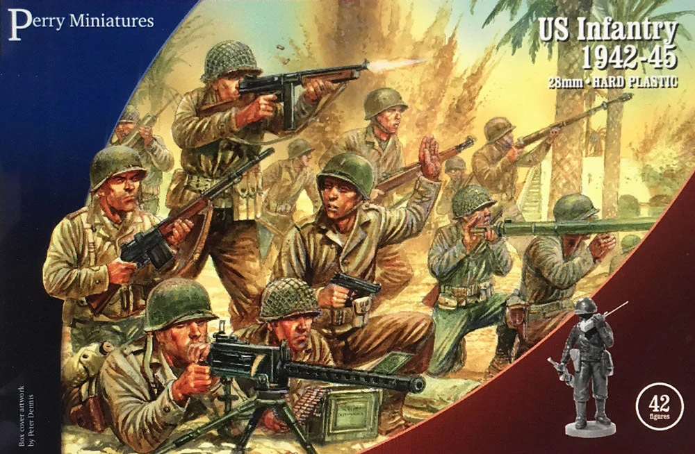 US Infantry 1942 - 1945, 28 mm Scale Model Plastic Figures