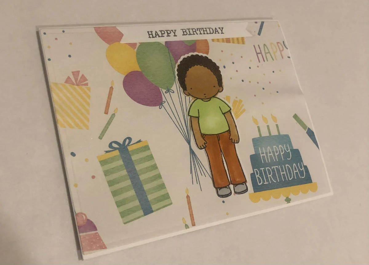Happy Birthday Boy & Balloons Card By Nina - Nina Cards