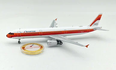 American Airlines Airbus A321-231 N582UW with stand and collectors coin IF321AA582 1:200