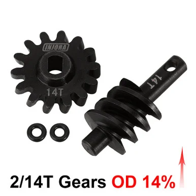INJORA‚ SCX24-77-14T 2/14T 14% Overdrive Gears for SCX24 AX24