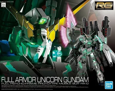 Bandai 5055586 #30 Full Armor Unicorn Gundam Full Psycho Frame Prototype Mobile Suit RX-0 RG 1/144 Scale Model Kit