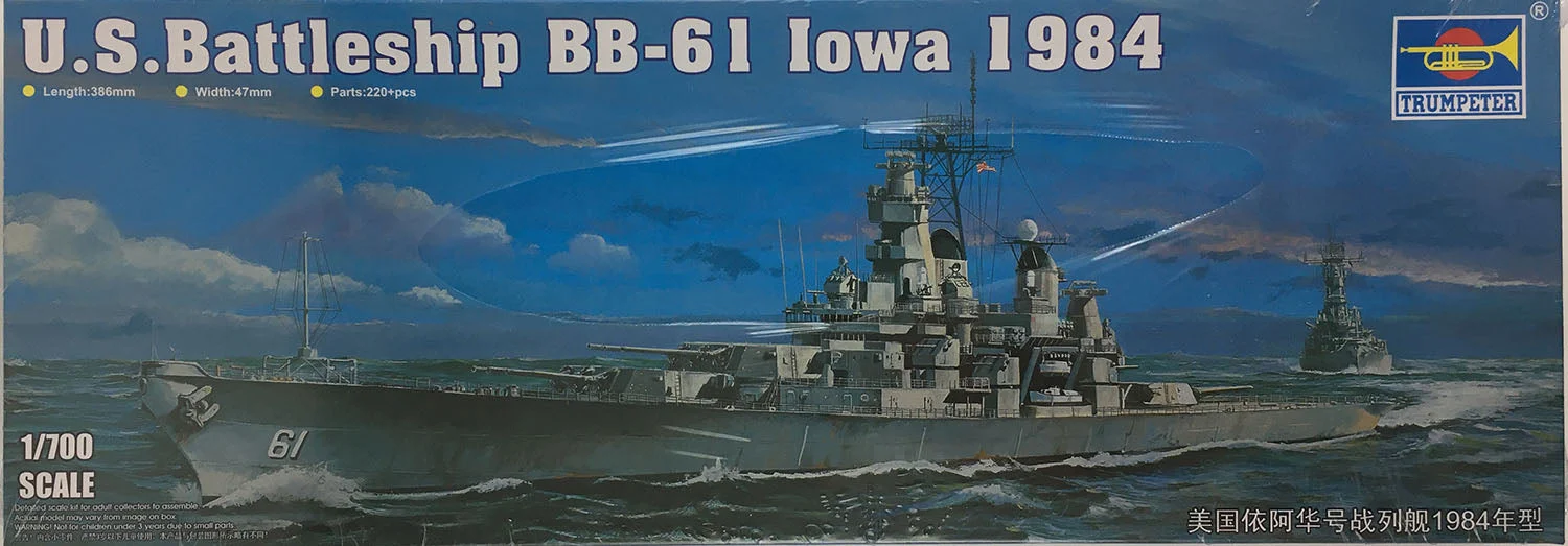 USS Iowa Battleship BB-61 1984, 1:700 Scale Model Kit