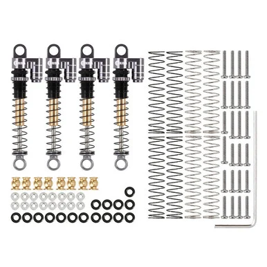 INJORA SCX24-28GL-2 43mm Grey Aluminum Threaded Double Barrel Shocks with Fake Reservoir for Axial SCX24