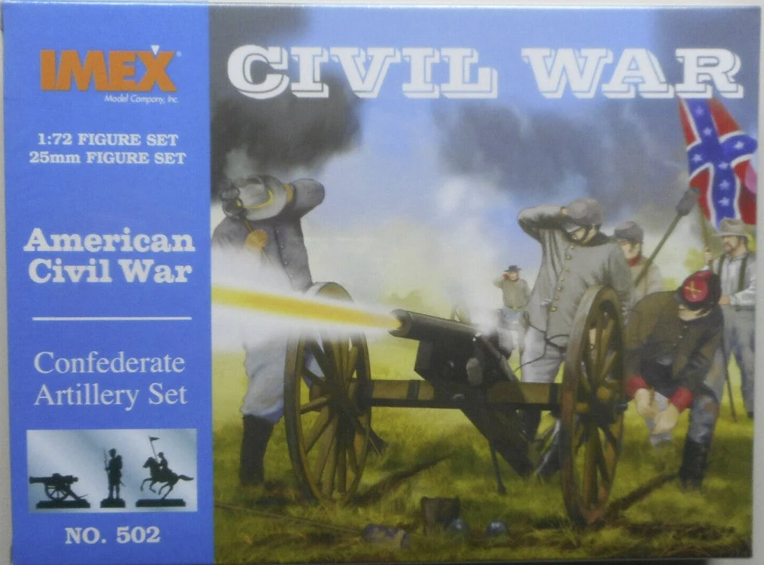 American Civil War Confederate Artillery, 1/72 Scale Plastic Figures - IMEX