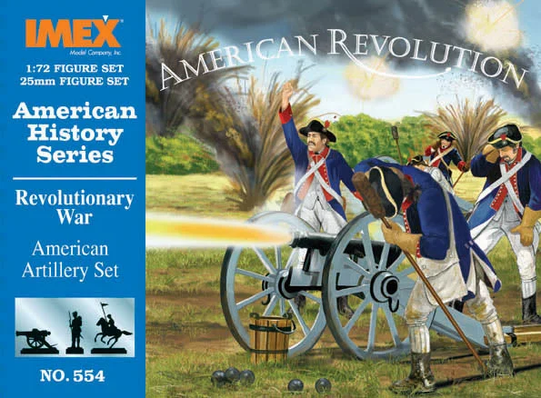 American Revolution American Artillery Set, 1/72 Scale Plastic Figures - IMEX