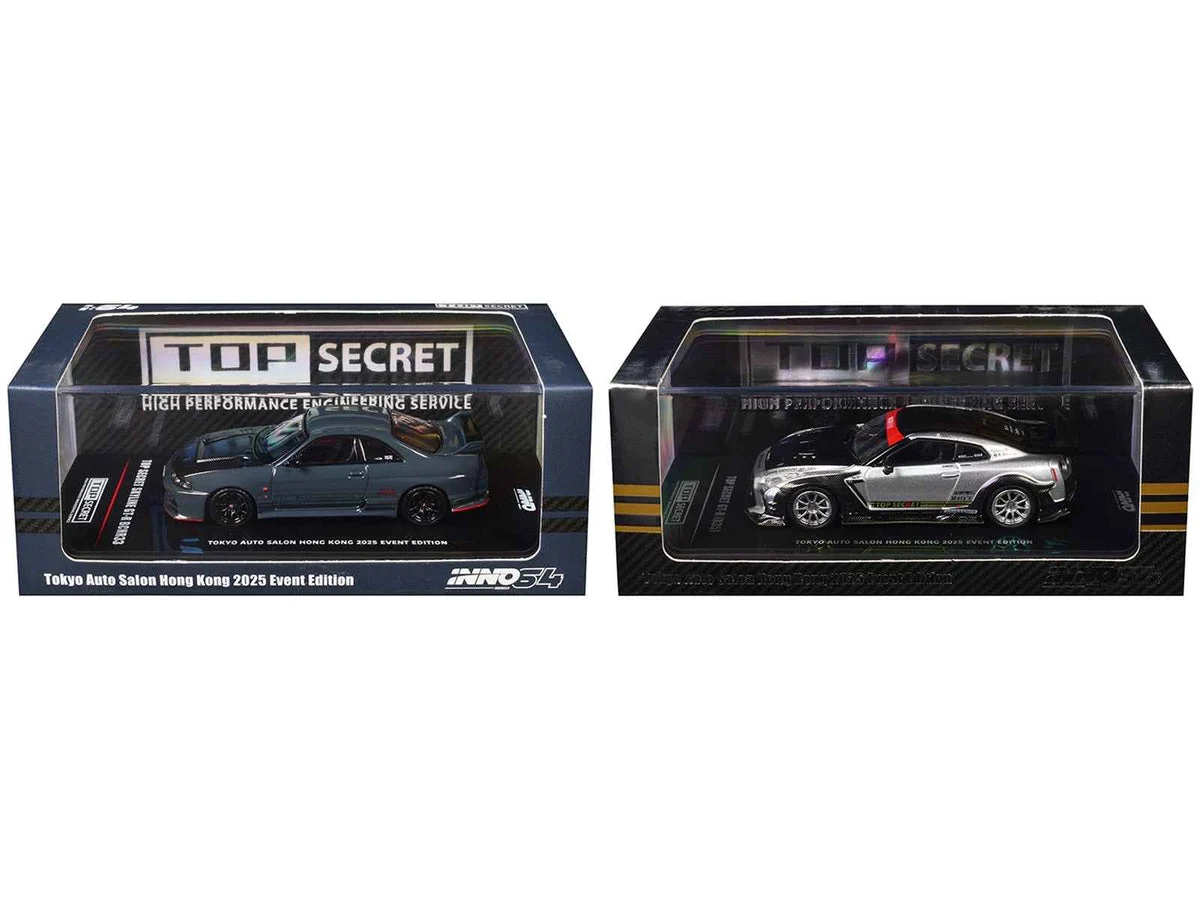 Nissan Top Secret "Tokyo Auto Salon Hong Kong 2025 Event Edition" Set of 2 Pieces 1/64 Diecast Model Car by Inno Models
