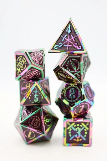 Foam Brain Games 4111 Crossed Swords: Imperial Gem Sword - Metal RPG Dice Set