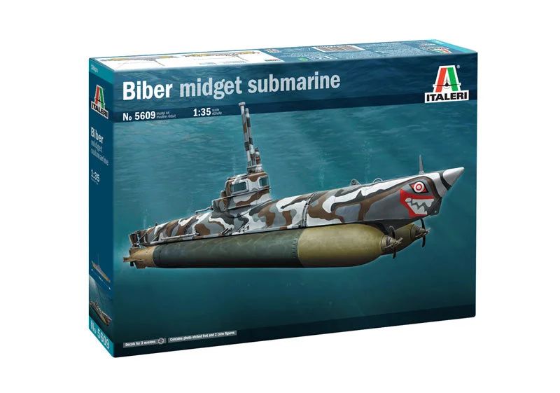 Biber Midget Submarine 1/35 Scale Model Kit - Italeri