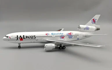 JALWAYS RESOCHA DC-10-40 JA8539 with stand B-104-JAZ-539 1:200