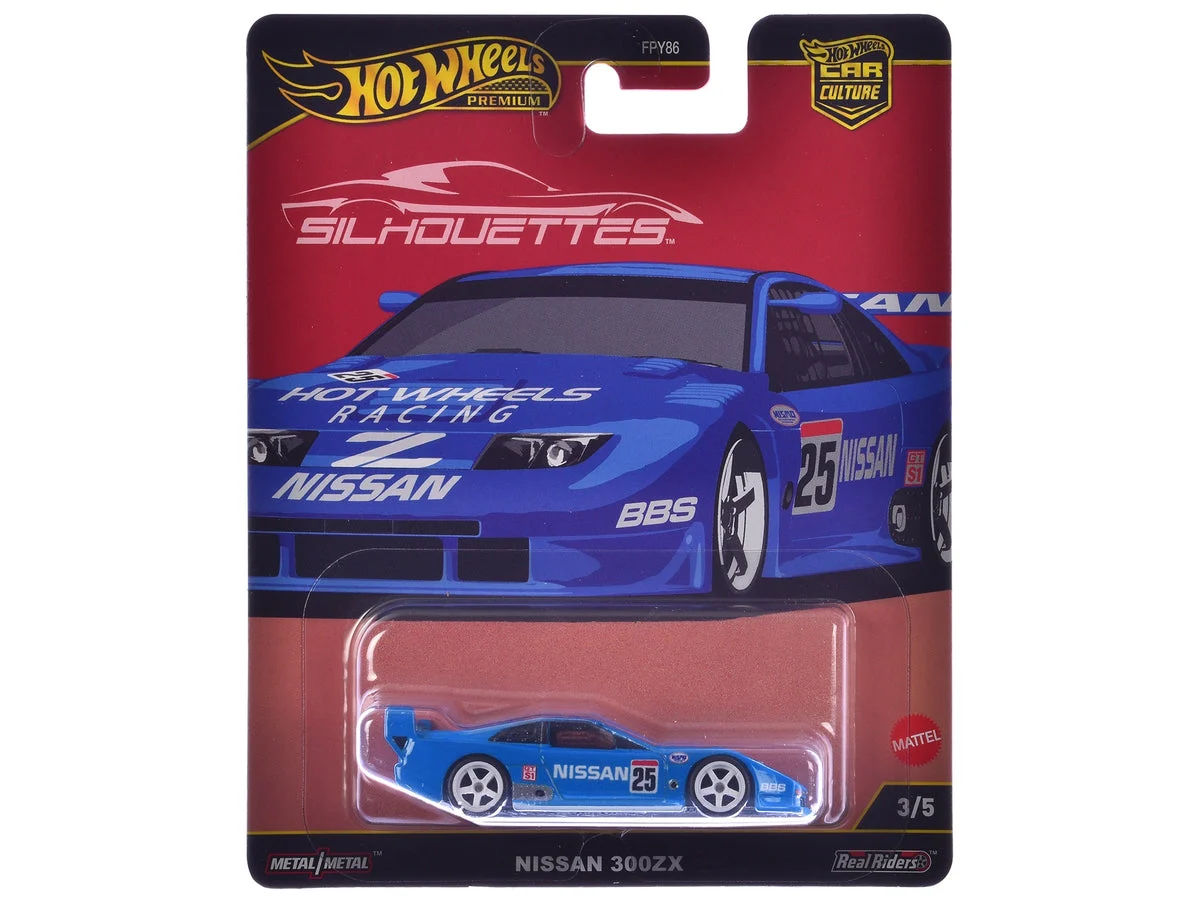 Nissan 300ZX #25 "Hot Wheels Racing" Blue "Silhouettes" Series Diecast Model Car by Hot Wheels - Hotwheels
