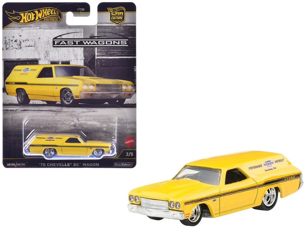 1970 Chevrolet Chevelle SS Wagon "Yenko" Yellow "Fast Wagons" Series Diecast Model Car by Hot Wheels - Hotwheels