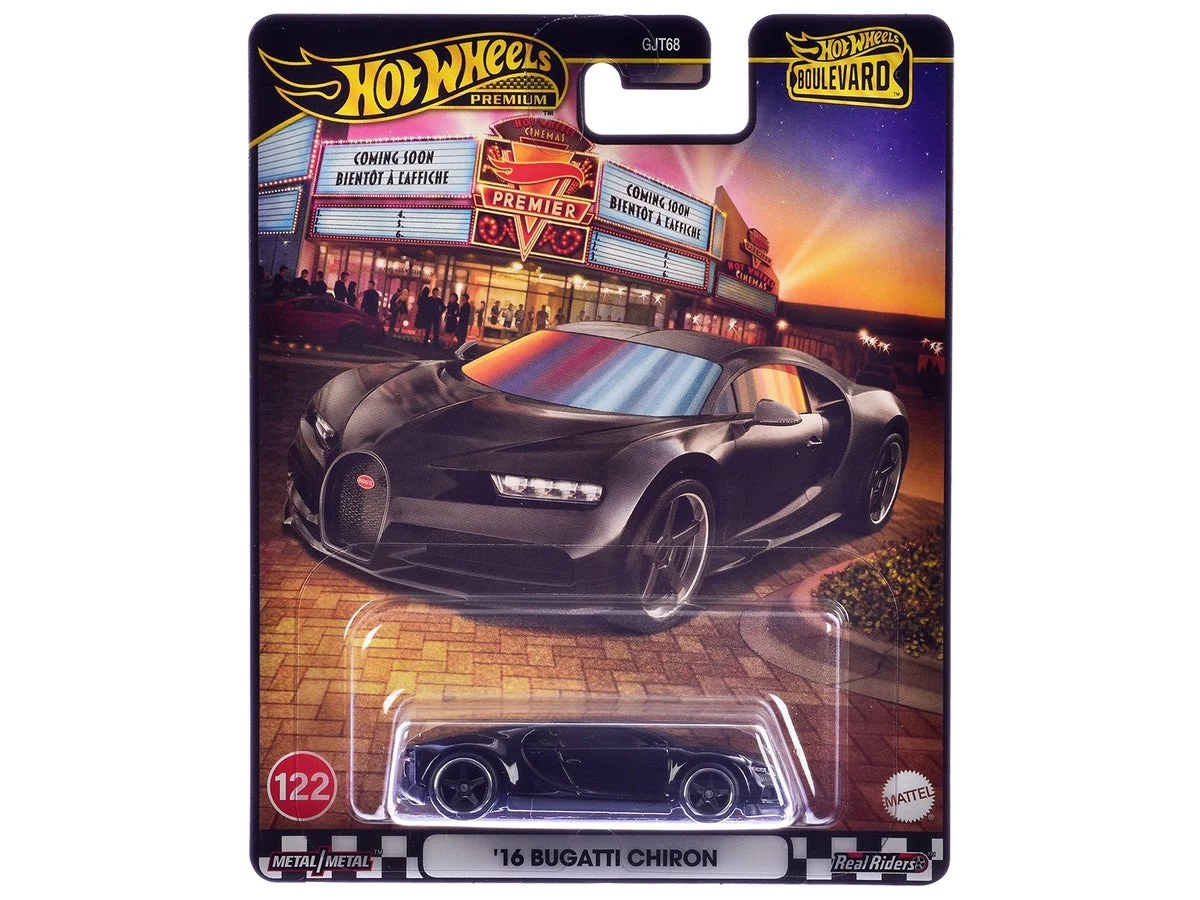 2016 Bugatti Chiron Black "Boulevard" Series Diecast Model Car by Hot Wheels - Hotwheels
