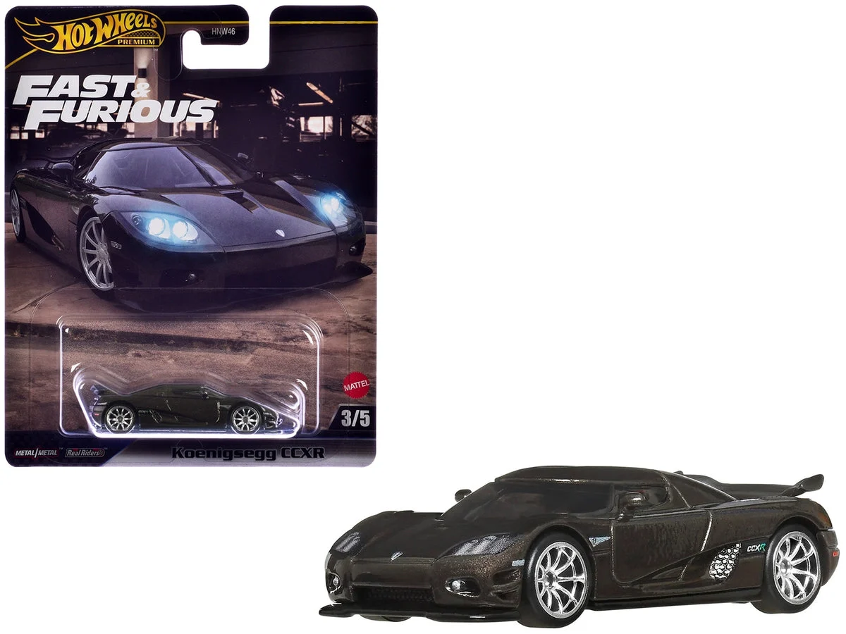 Koenigsegg CCXR Dark Gray Metallic "Fast Five" (2011) Movie "Fast & Furious" Series Diecast Model Car by Hot Wheels - Hotwheels