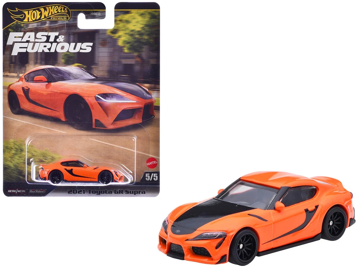 2021 Toyota GR Supra Orange and Black "F9" (2021) Movie "Fast & Furious" Series Diecast Model Car by Hot Wheels - Hotwheels