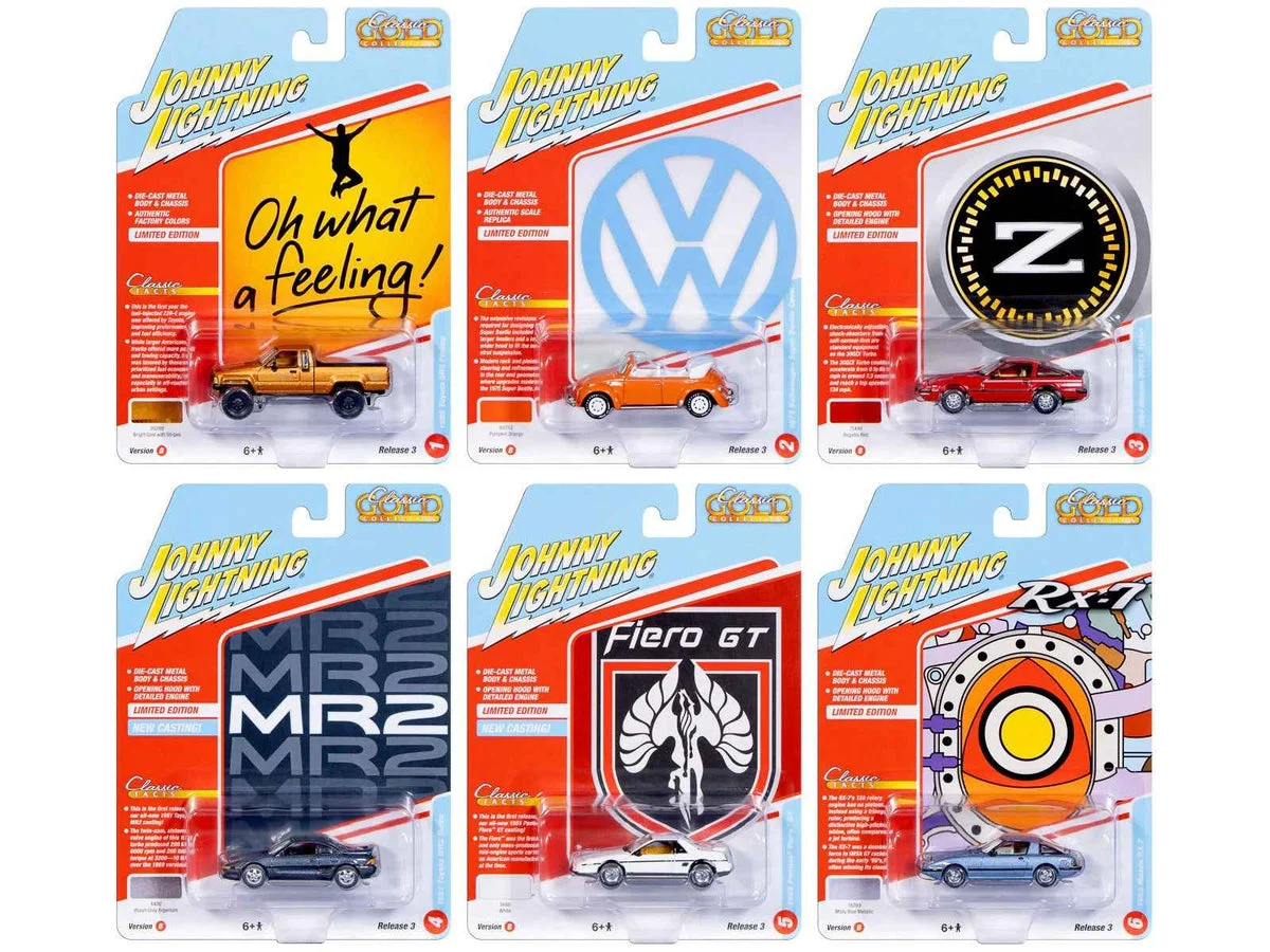 "Classic Gold Collection" 2026 Release 1 Set B of 6 Cars 1/64 Diecast Model Cars by Johnny Lightning