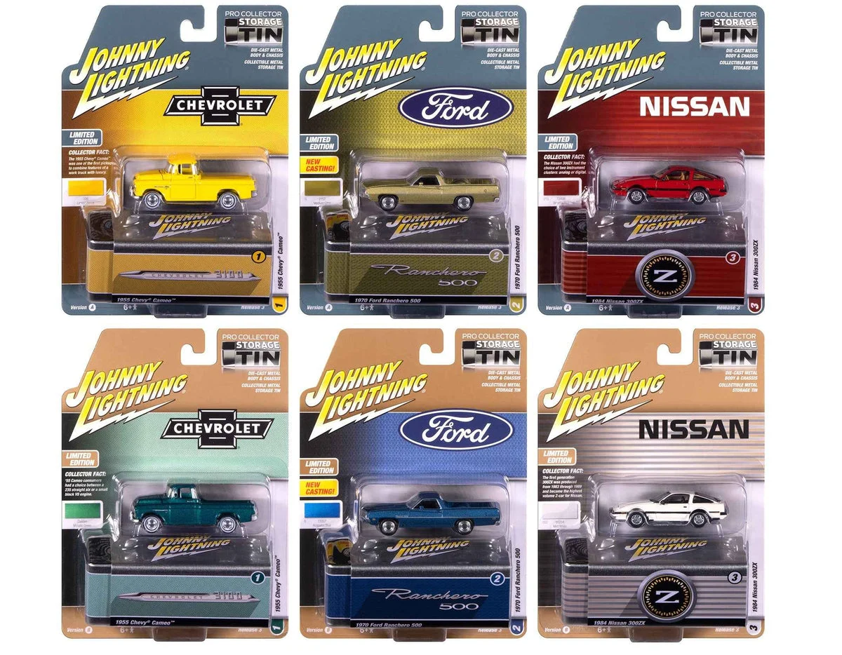 Johnny Lightning Collector's Tin 2025 Set of 6 Cars Release 3 Limited Edition 1/64 Diecast Model Cars by Johnny Lightning